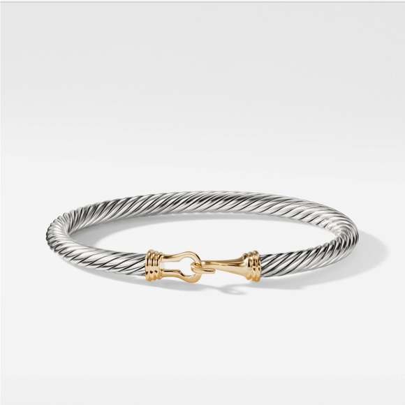 David Yurman | Buckle Bracelet Sterling Silver 14K Yellow Gold - Picture 1 of 16